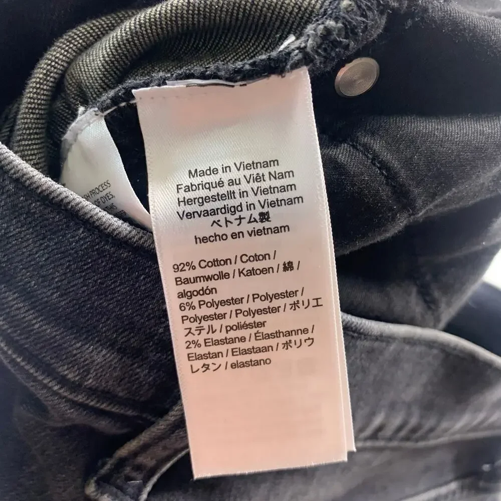 J. Crew Jeans Womens 28 Washed Black Curvy Demi Boot Hemmed High Rise Stretch